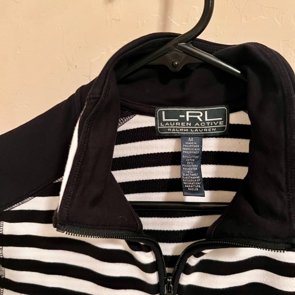L-RL Ralph Lauren black and white active wear jacket - Picture 2 of 3